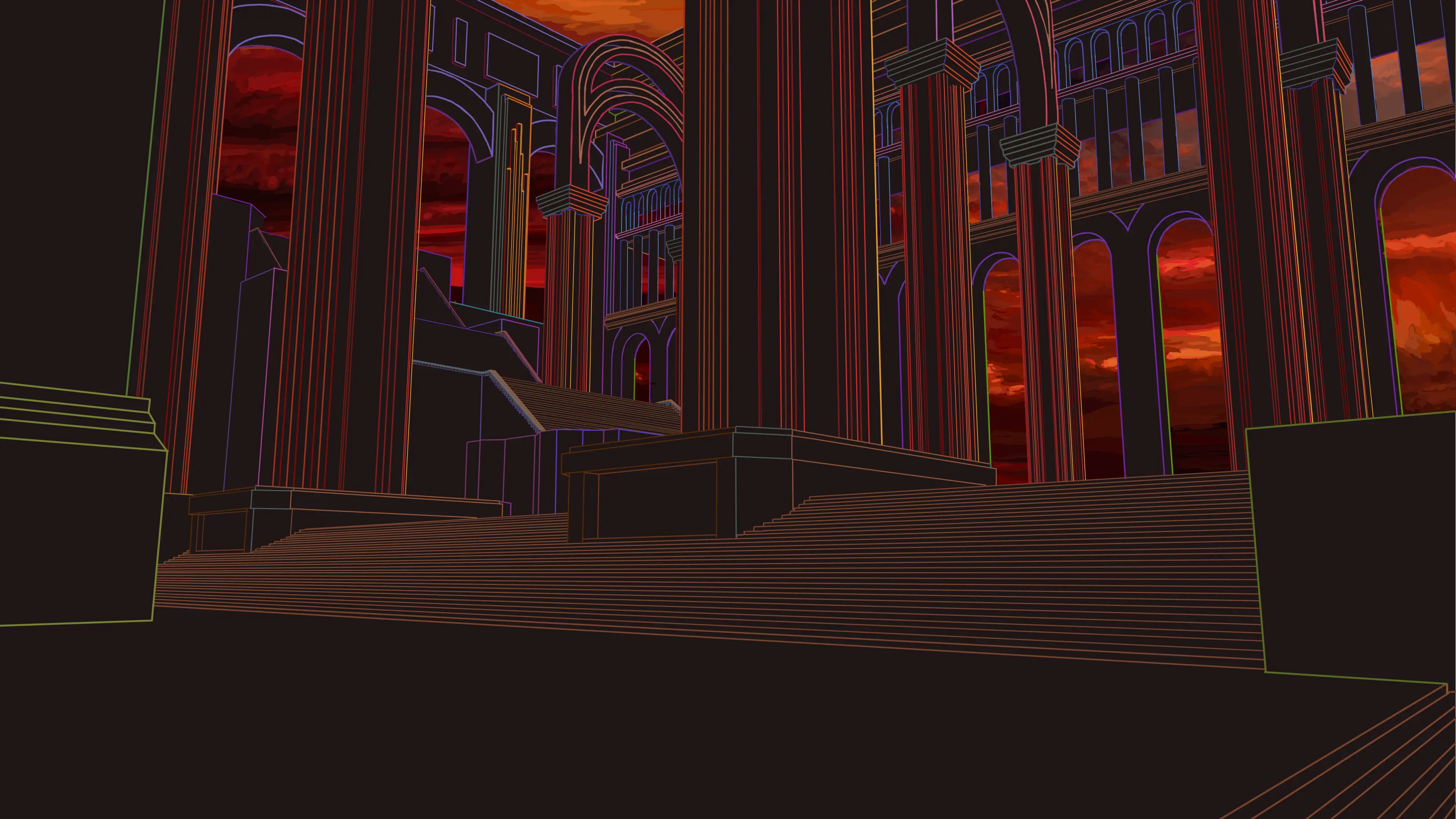 Atmospheric digital environment created by Sakina Zeghloul