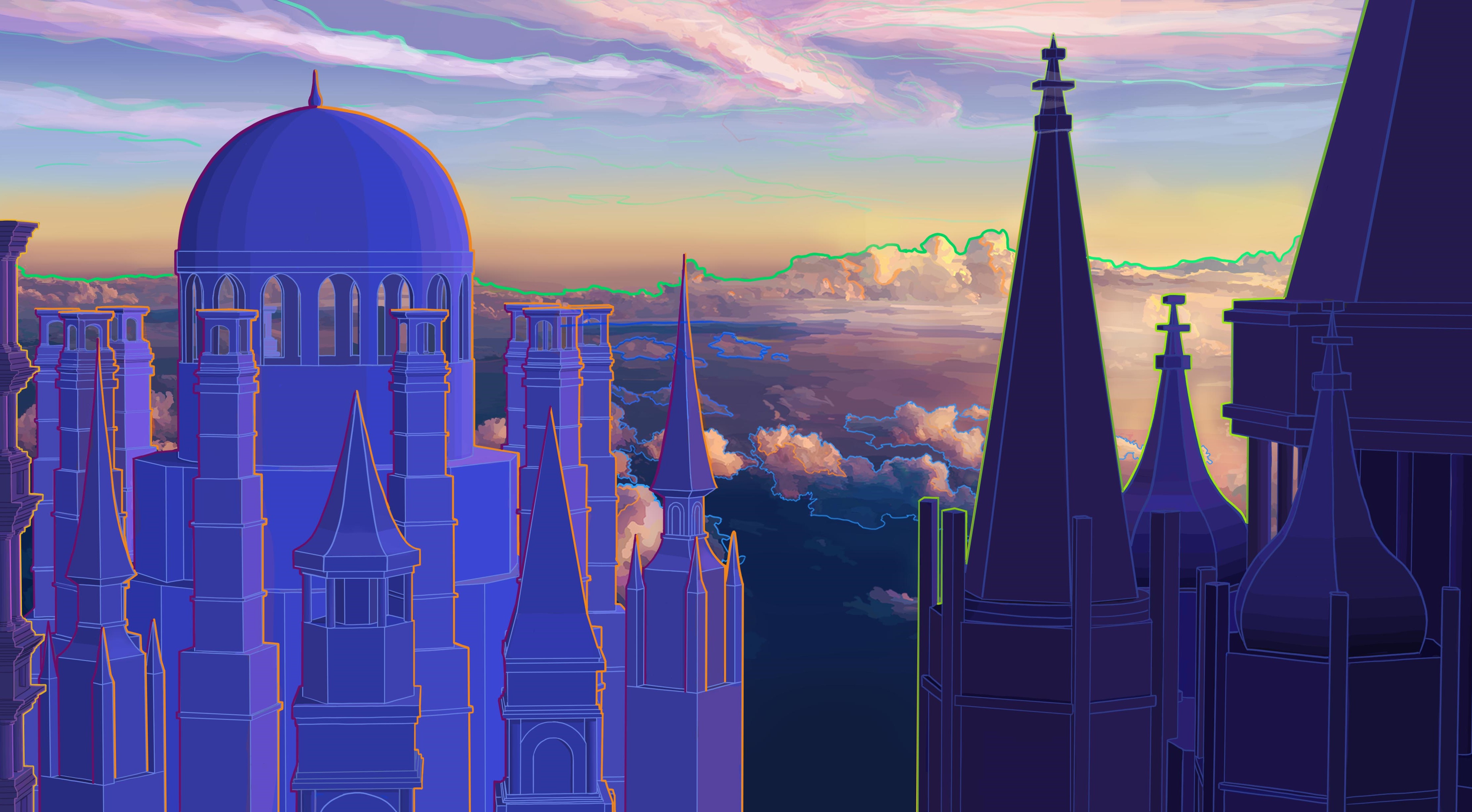 Atmospheric concept art and visual world building